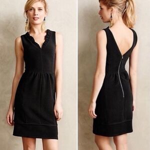 Maeve by Anthropologie black ruffled ottoman cocktail dress M